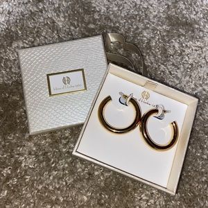 House of Harlow 1960 Gold Plated Chunky Hoop Earrings